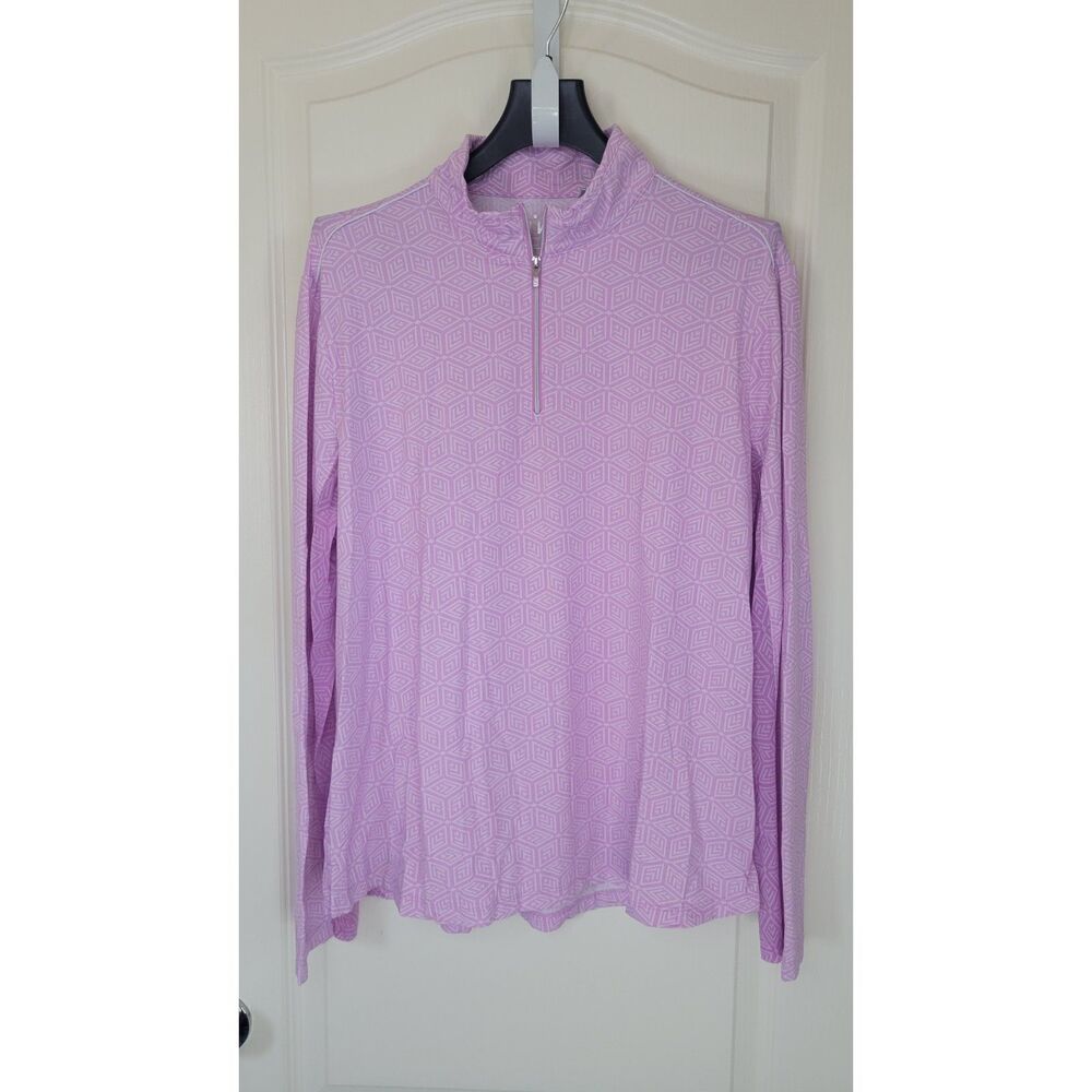 Nivo Sport Pink Geometric 1/4 Zip Jacket
